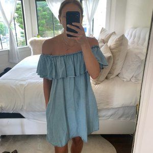 Blue off the shoulder Zara Dress - sz M